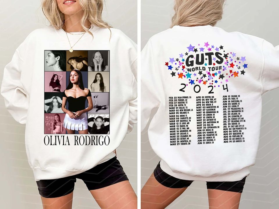 Olivia Guts Tour 2024 , Olivia Rodrigo Guts , Olivia Track List Aesthetic Merch