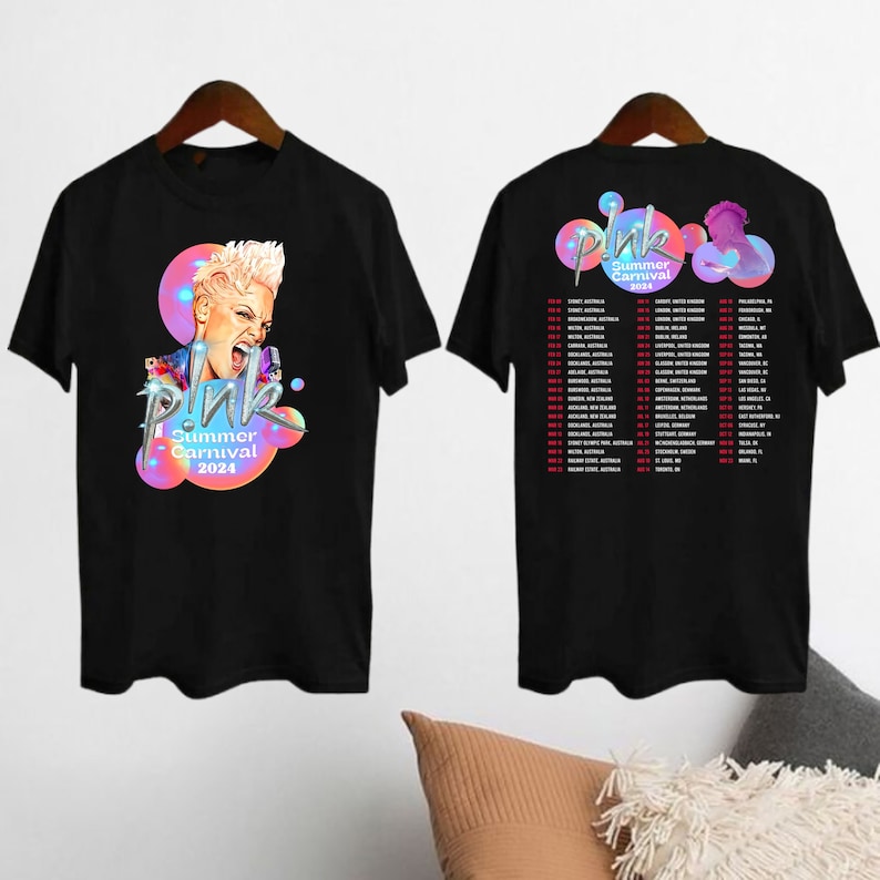 P!Nk Pink Tour 2024 Graphicshirt, P!Nk Pink Singer Shirt, P!Nk 2024 Concert Merch, Summer Carnival 2024 Pink Tee, Pink Fan Gift Shirt
