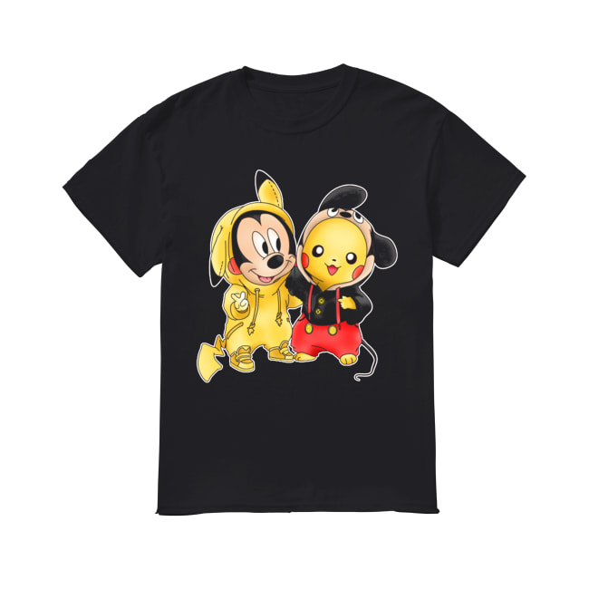 Pikachu Pokemon Mickey Mouse Crossover Shirt