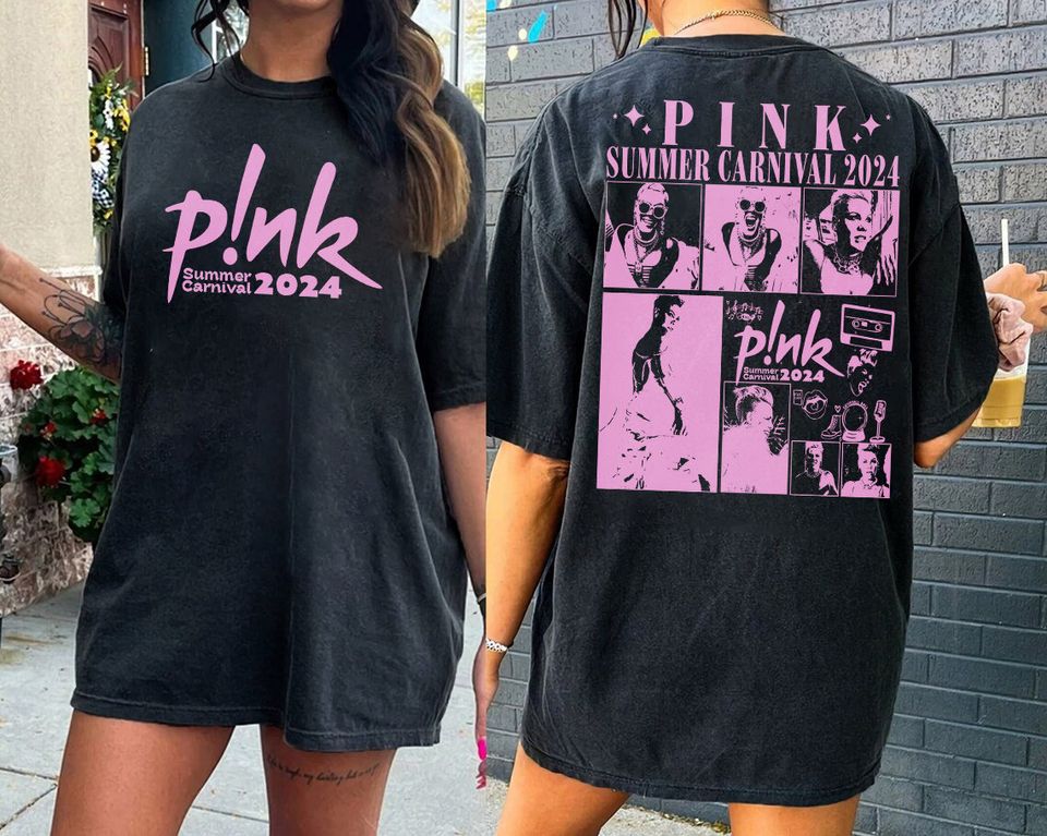 Pink Summer Carnival Music Tour 2 Sides Shirt, 2024 P!Nk Concert Merch Shirt, Pink Singer Shirt, Pink Trustfall Album 2024 Tee Gift For Fans
