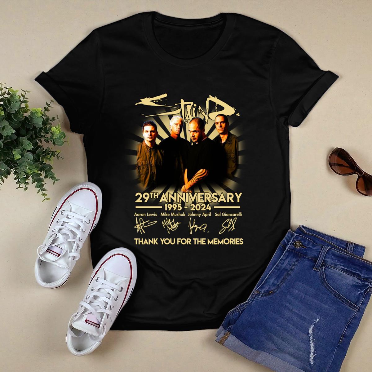 Pretty Staind 29Th Anniversary 1995 2024 Thank You For The Memories Shirt,Tour 2024 Shirt 