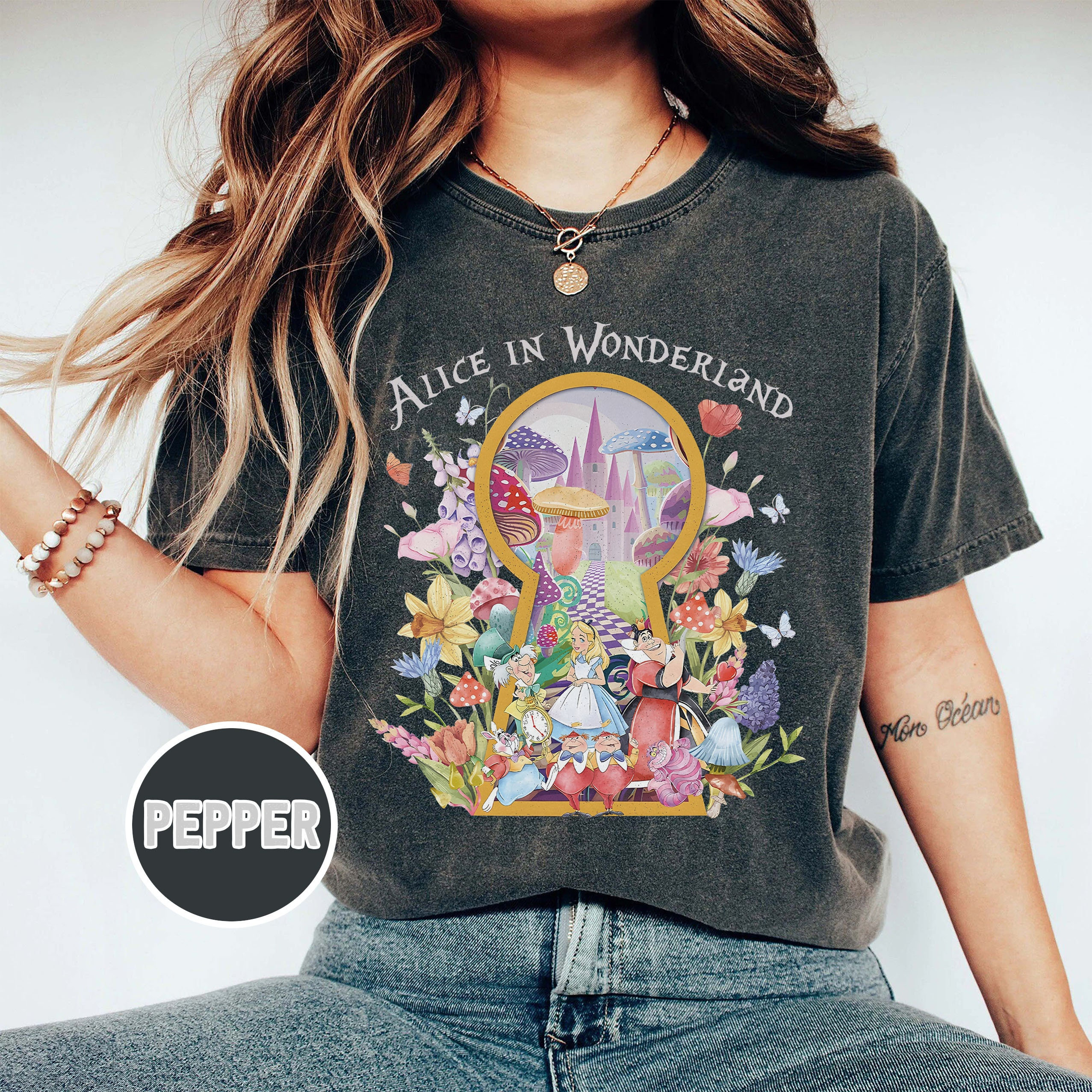 Retro Alice In Wonderland Water Color Comfort Shirt, Disney Tshirt