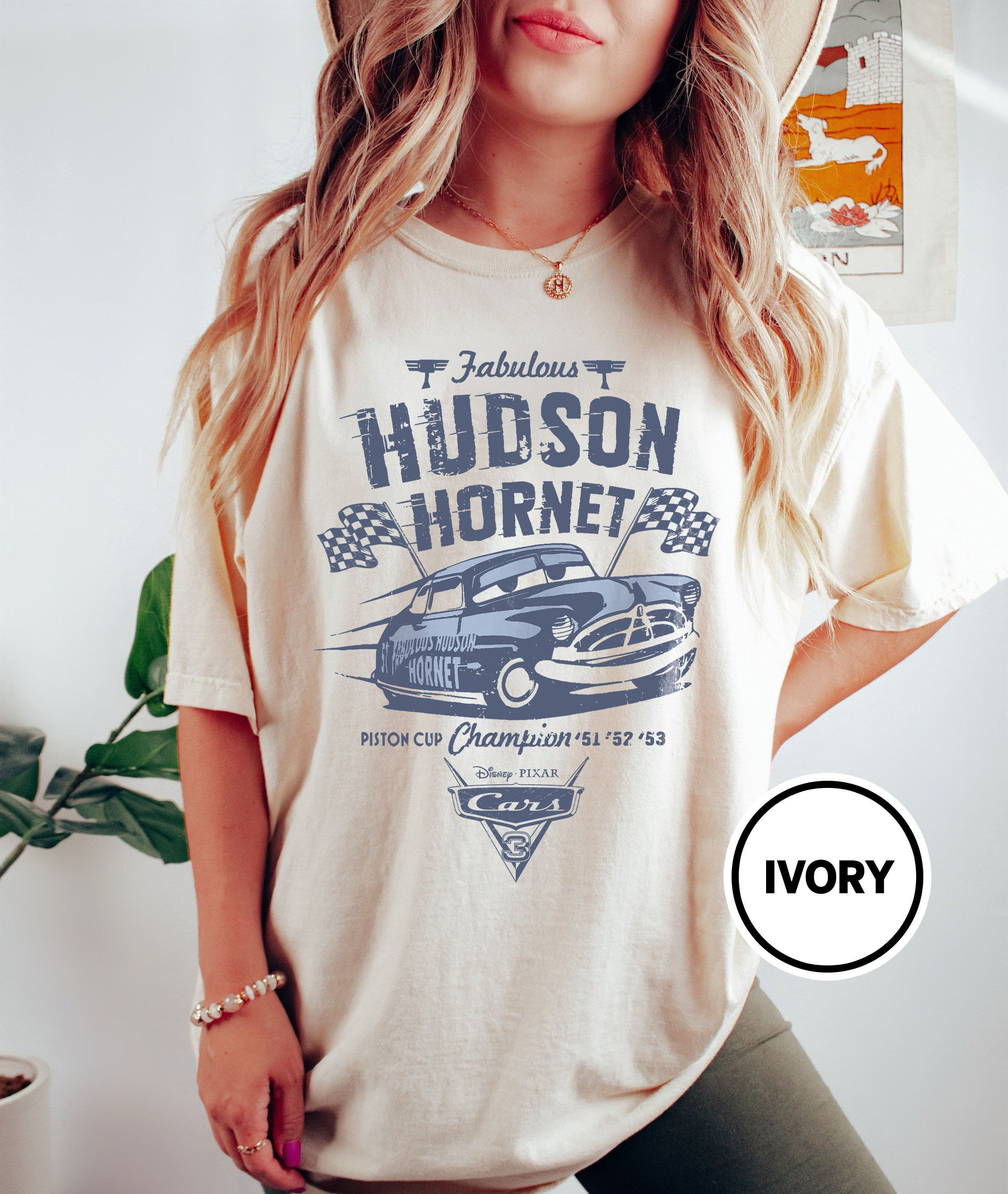 Retro Fabulous Hudson Hornet Shirt, Disney Comfort Colors Shirt, Disney Tshirt