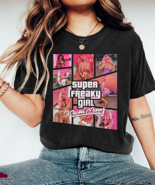 New Retro Super Freaky Girl Nicki Minaj Shirt Retro 90?S Fans Shirt Rapper Fan Gift Rnb