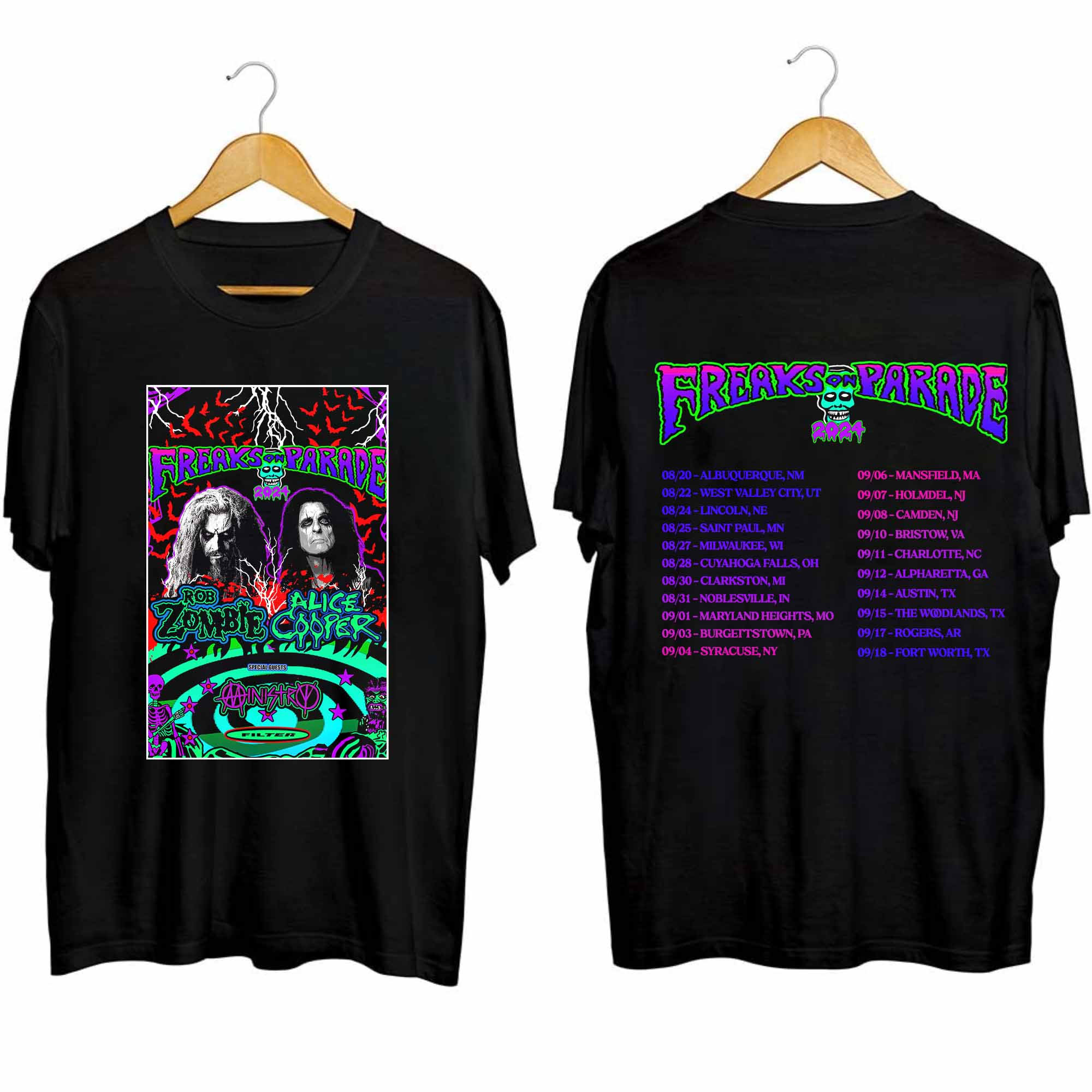 Rob Zombie Alice Cooper 2024 Tour Shirt, Premium Shirt, Ablum Music Shirt, Fan Shirt, Tour Shirt