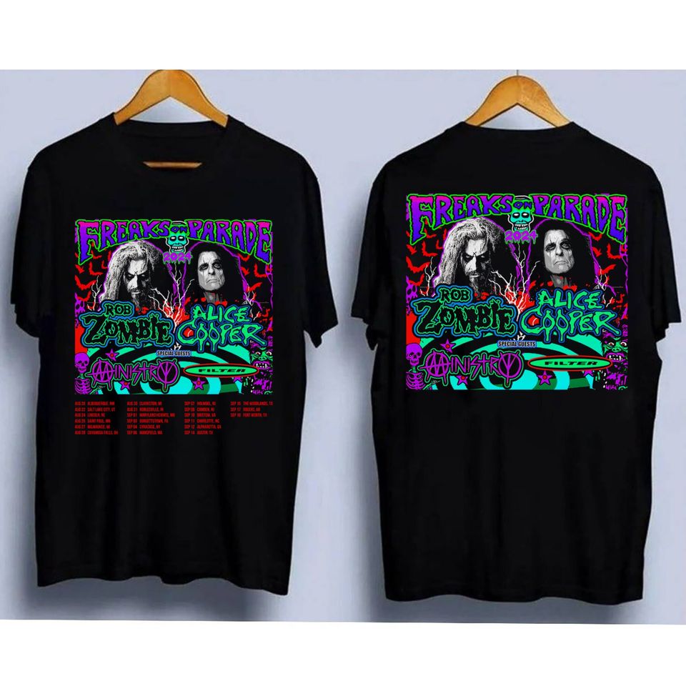 Rob Zombie And Alice Coopers 2024 Tour Tshirt