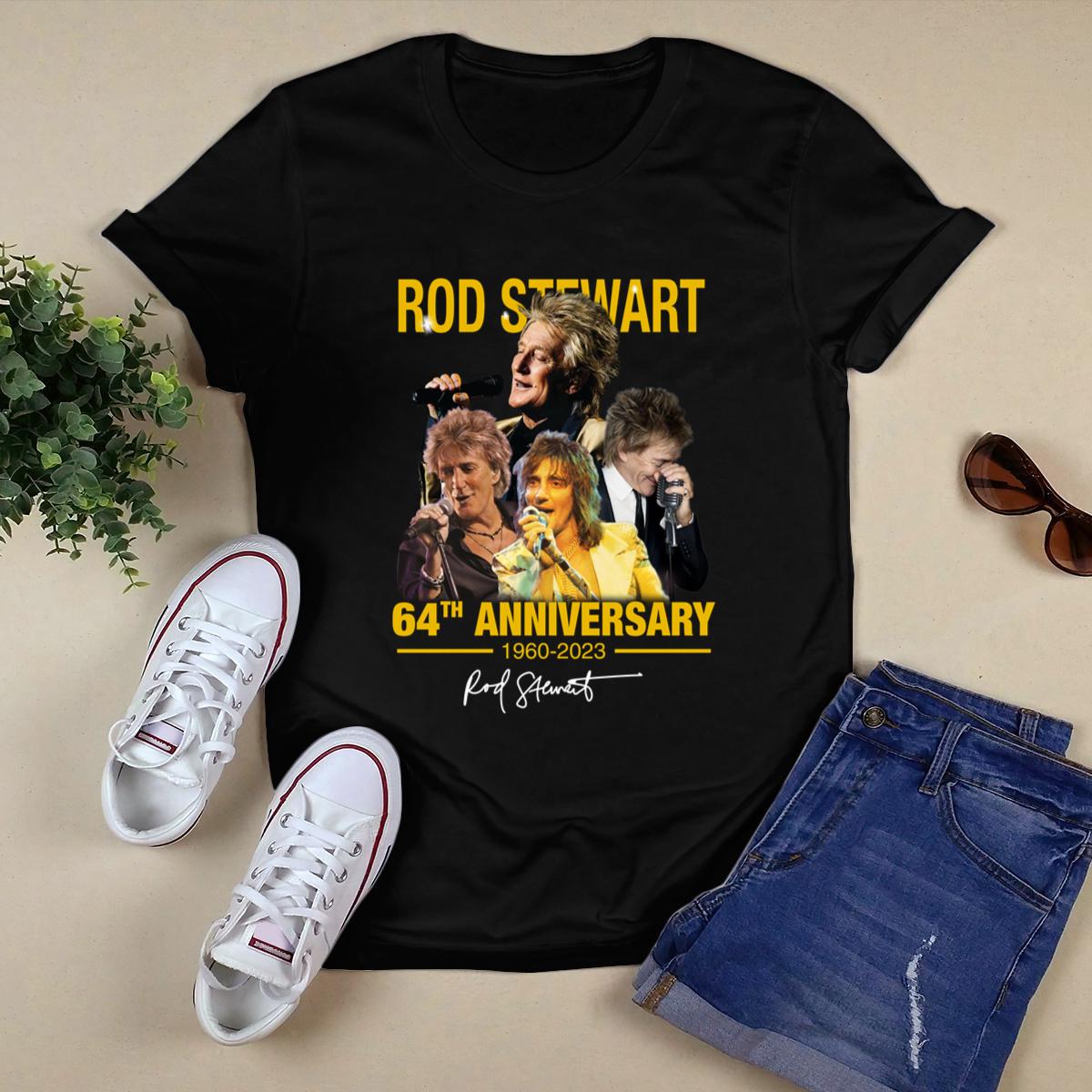 Rod Stewart 64Th Anniversary 1960 2024 Signature Shirt,Tour 2024 Shirt 