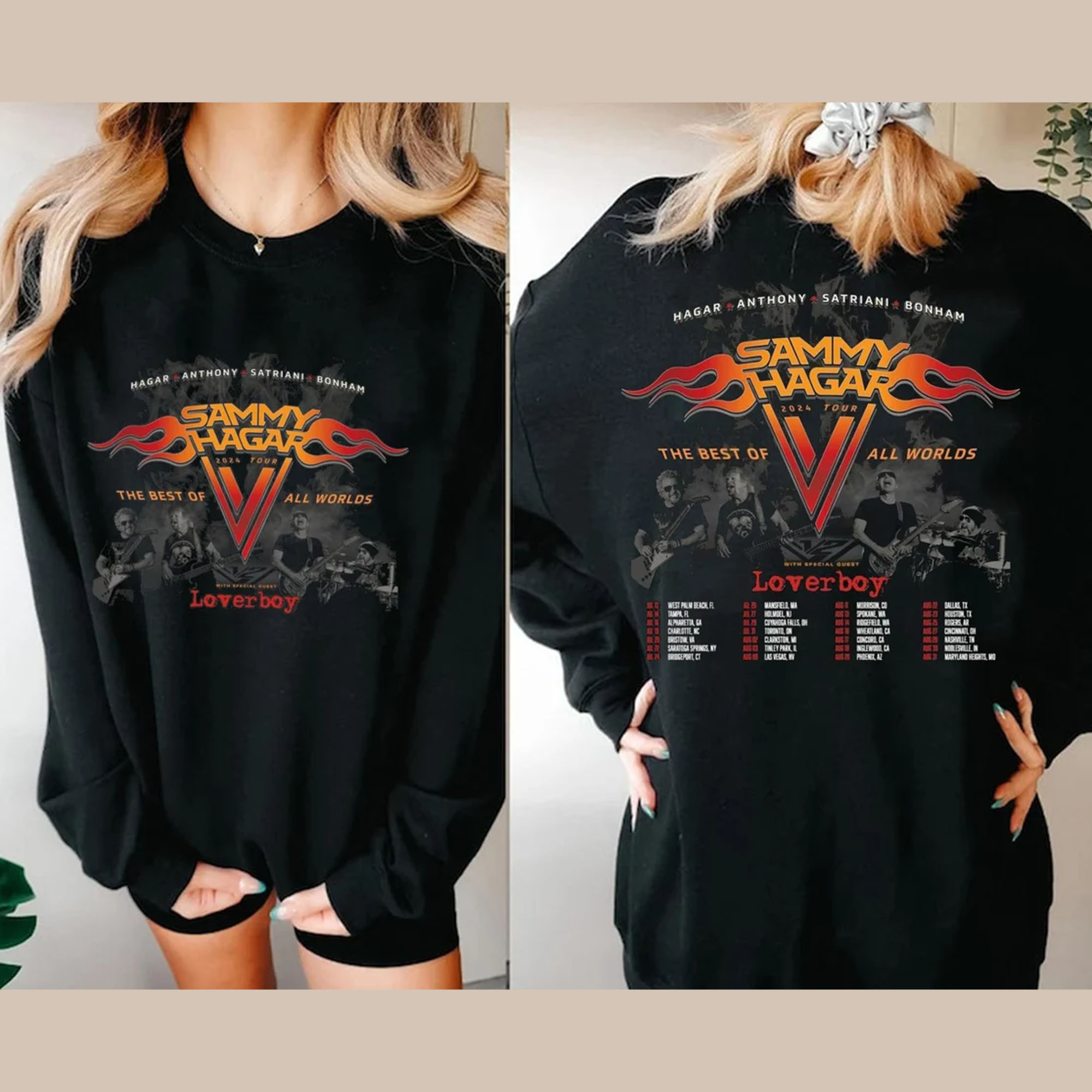 Sammy Hagar 2024 Tour Tshirt, Sammy Hagar Merch Red Rocker Shirt, Vic Johnson Unisex Jersey Short Sleeve Tee