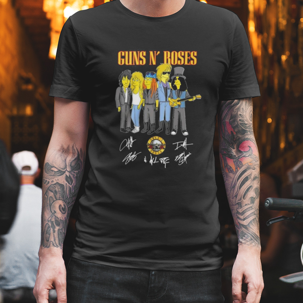 Simpsons Rock Band Guns N’ Roses Signature Shirt, Premium Shirt, Band Shirt, Classic Style T-Shirts