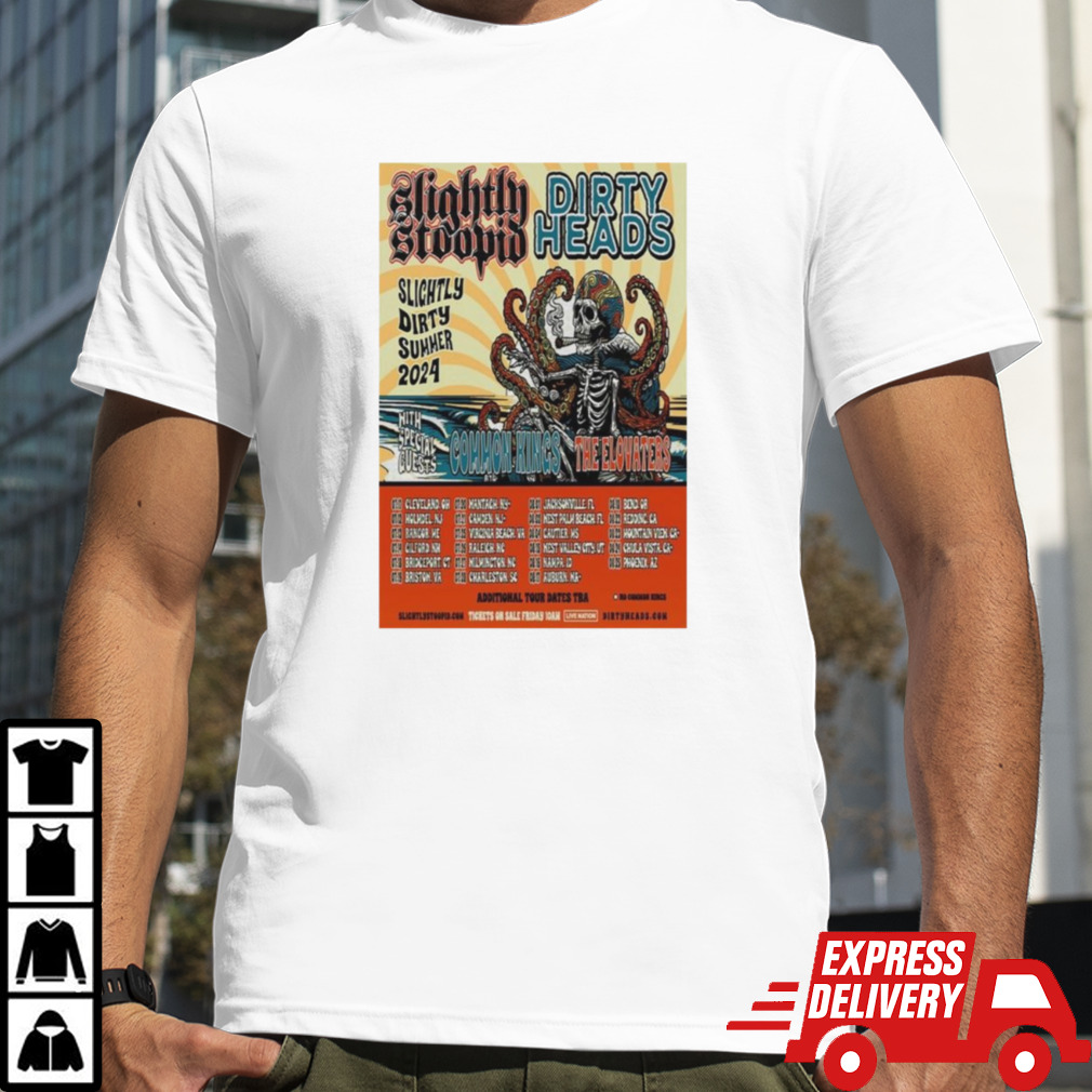 Slightly Stoopid Dirty Heads Slightly Dirty Summer 2024 Tour Postershirts
