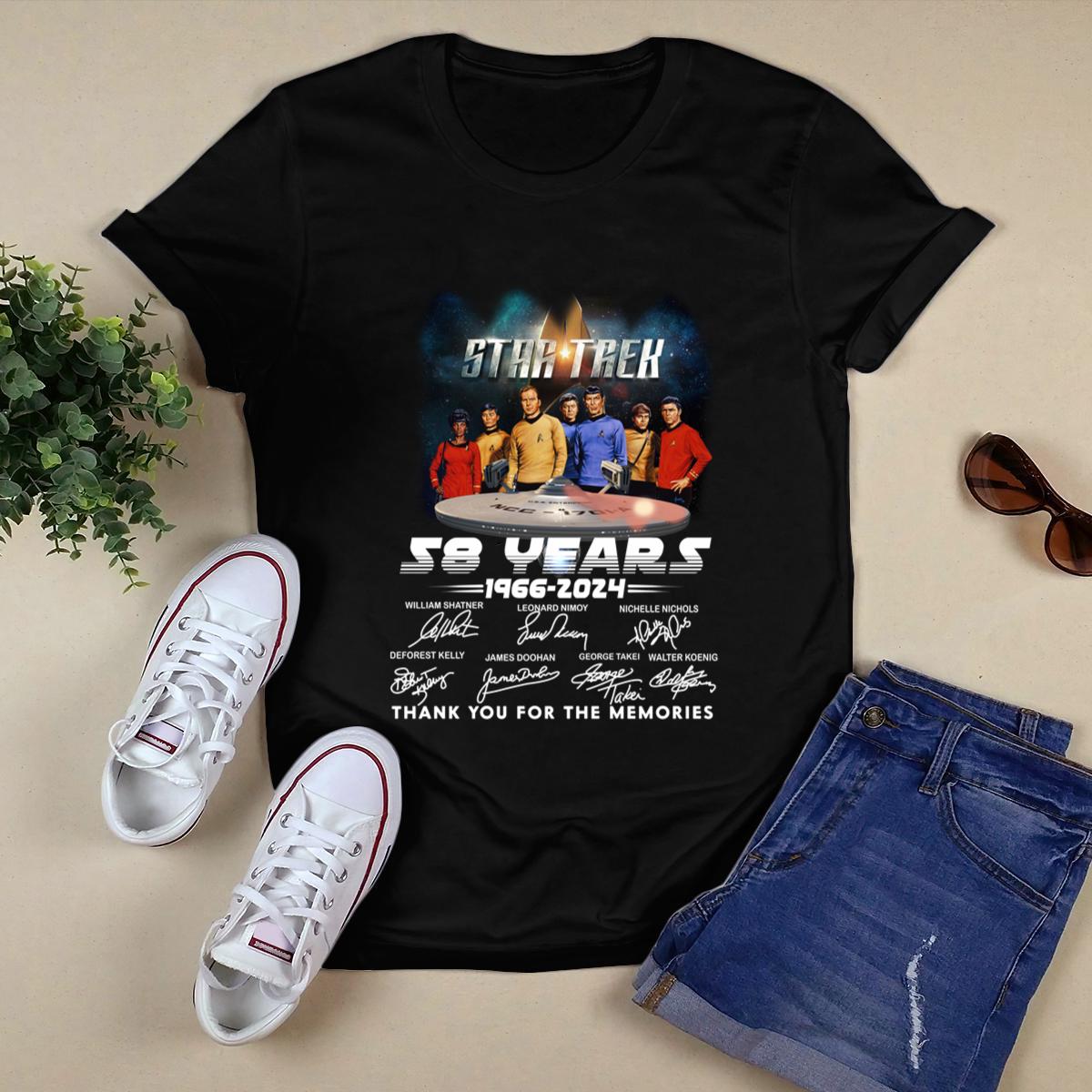 Star Trek 58 Years 1966 2024 Thank You For The Memories Signatures Shirt,Tour 2024 Shirt 