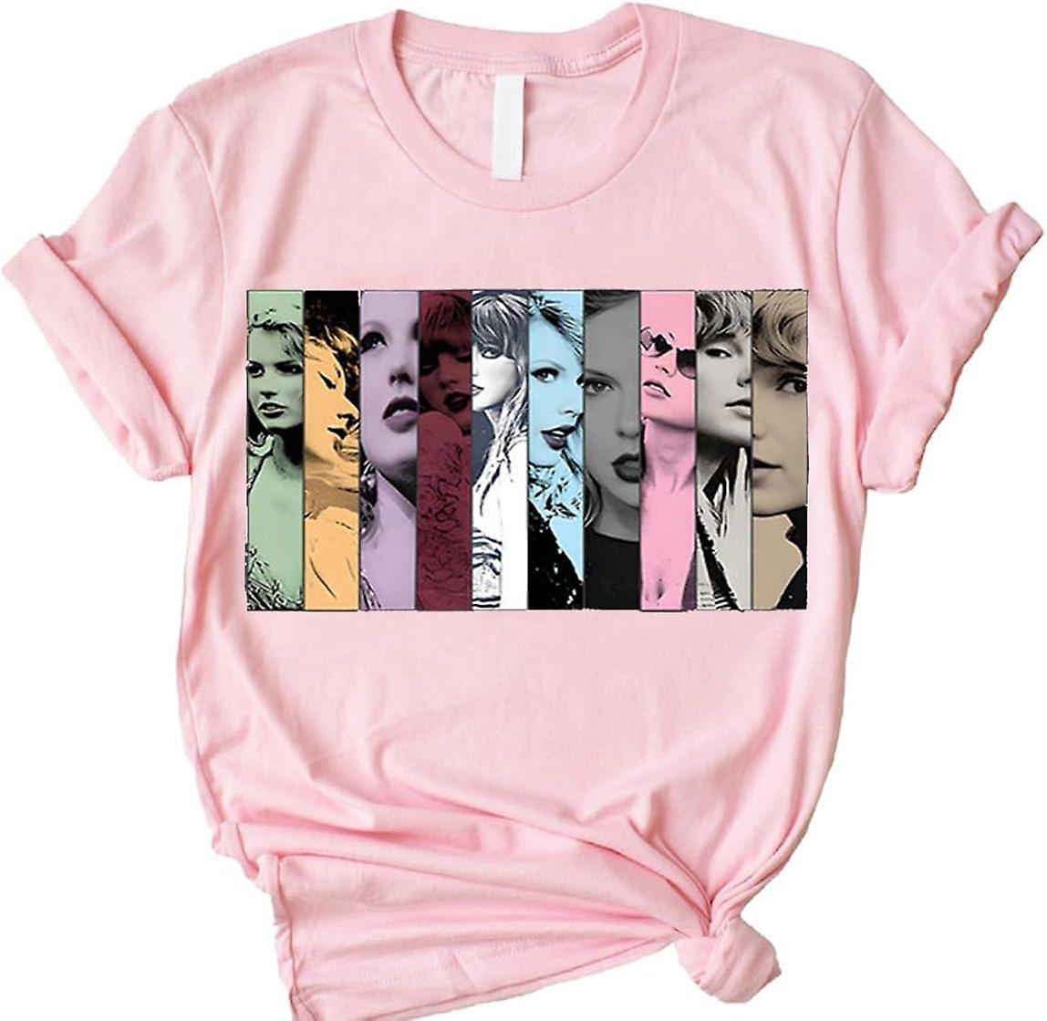 Taylor Swift Concert Pink Women Eras Tour Shirt Vintage Eras Movies Midnight Concert Tops Chic Music