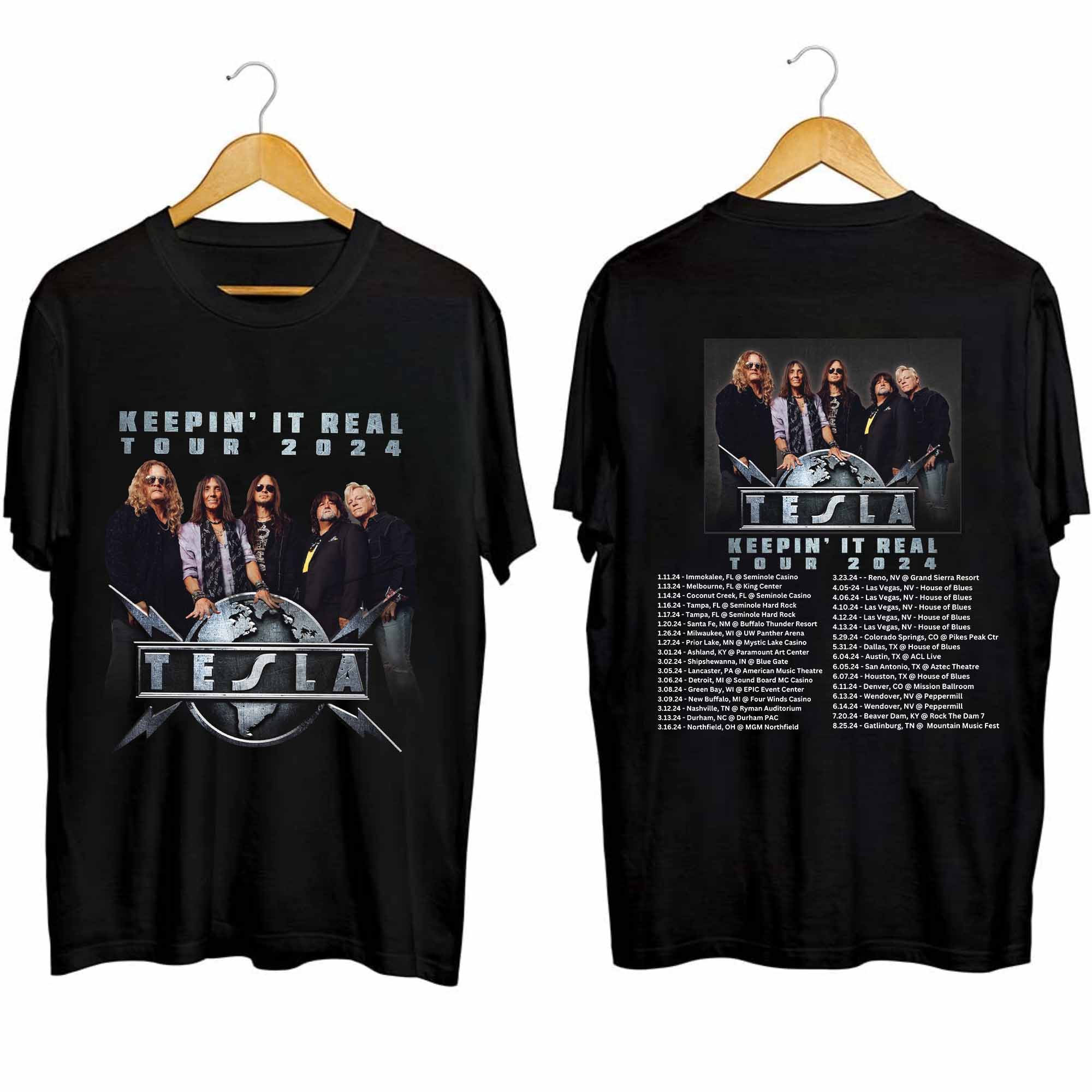 Tesla Band Keepin? It Real Tour 2024 Shirt, Premium Shirt, Ablum Music Shirt, Fan Shirt, Tour Shirt