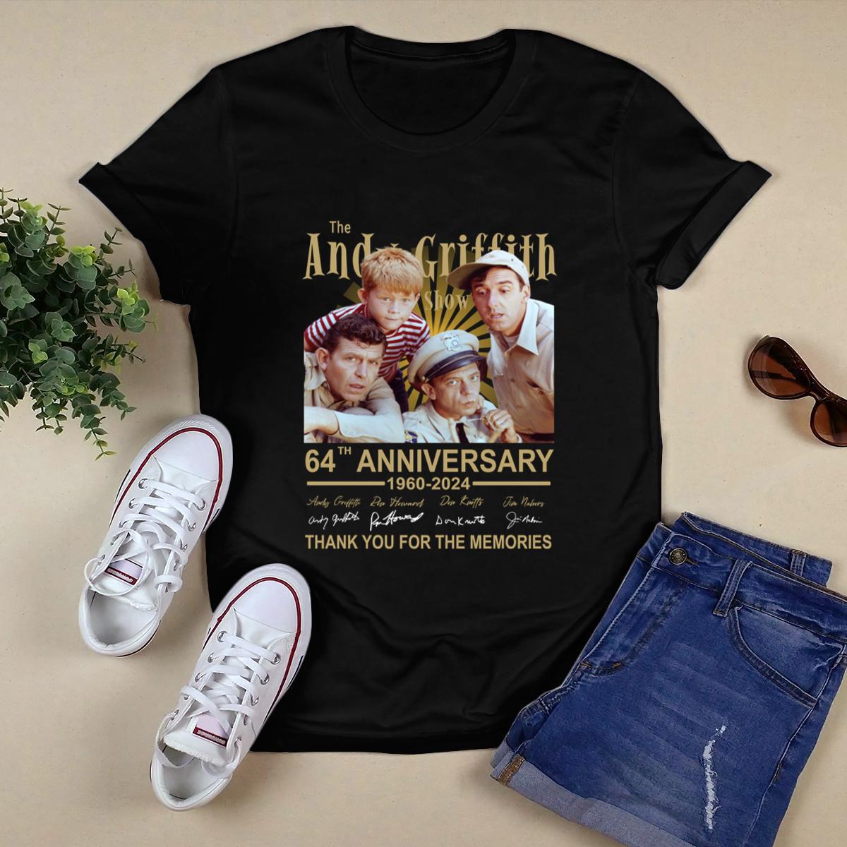 The Andy Griffith Show 64Th Anniversary 1960 2024 All Signature Shirt,Tour 2024 Shirt 