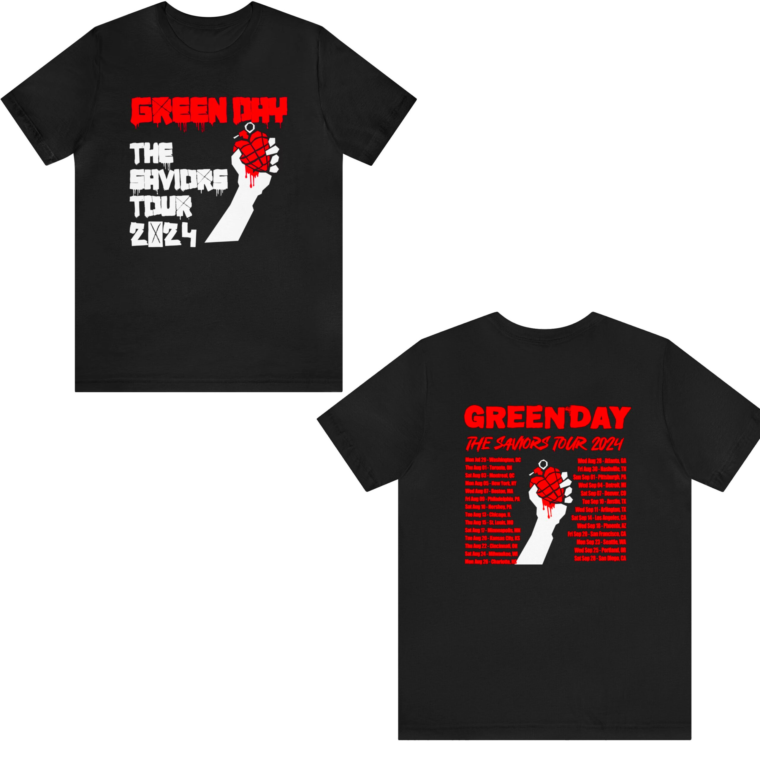 The Saviors Tour 2024 Green Day Shirt, Premium Shirt, Ablum Music Shirt, Fan Shirt, Tour Shirt