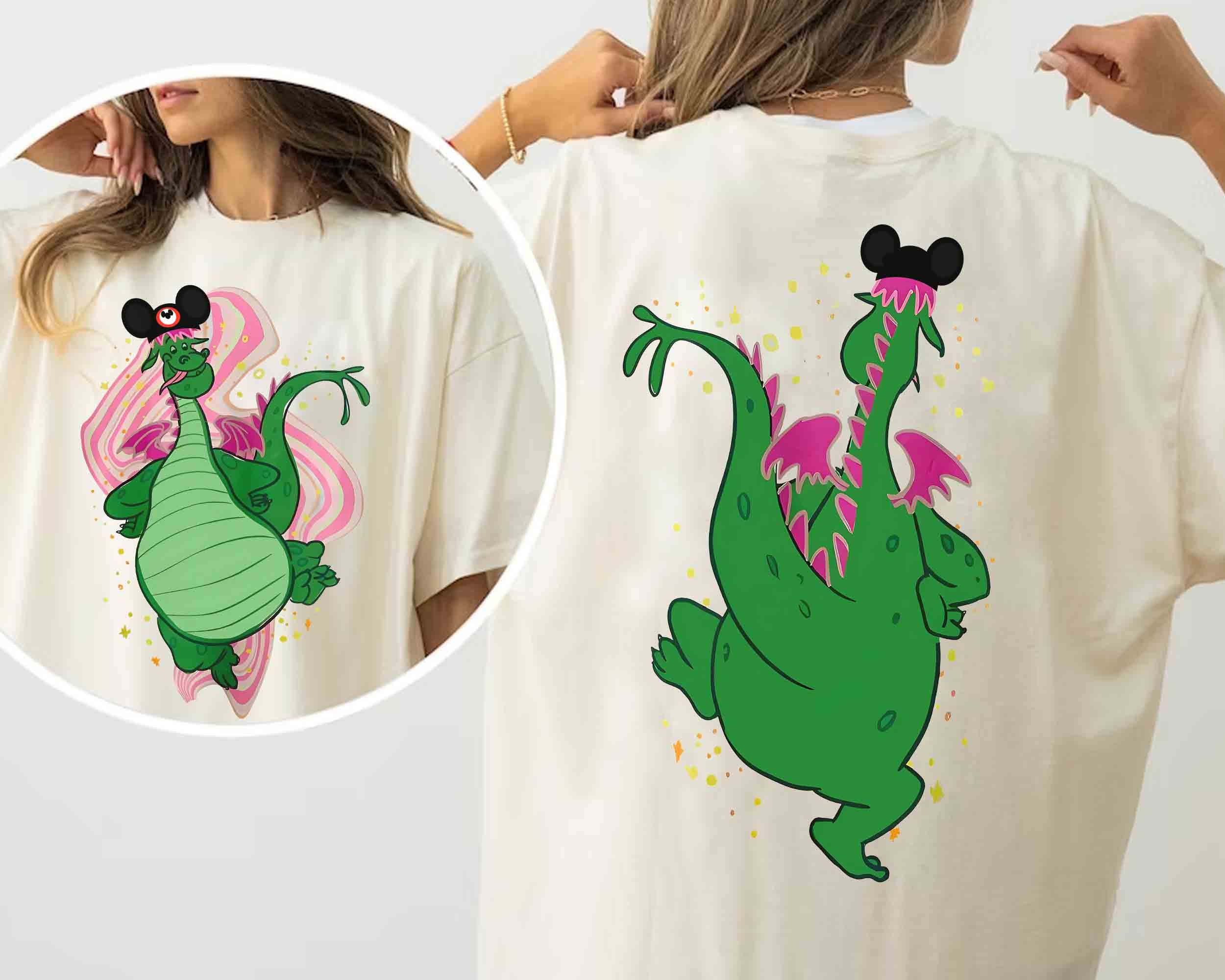 Two-Sided Petes Dragon With Mickey Hat T-Shirts, Disney Elliott The Dragon