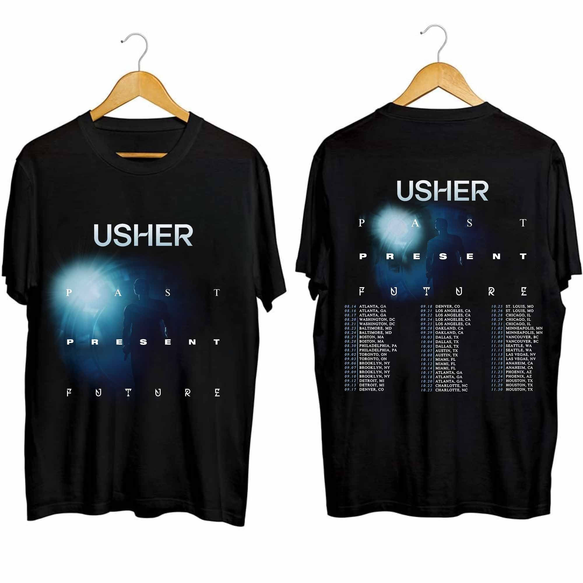Usher 2024 Tour Shirt, Usher Past Present Future 2024 Concert Shirt, Premium Shirt, Ablum Music Shirt, Fan Shirt, Tour Shirt