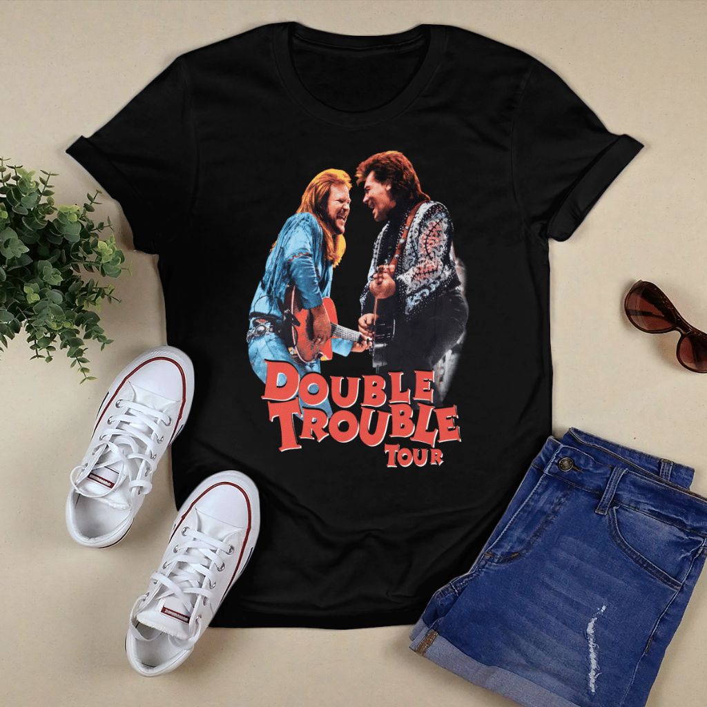 Vintage 1996 Travis Tritt Marty Stuart Double Trouble Tour Shirt, Tour Shirt, Classic Style T-Shirts