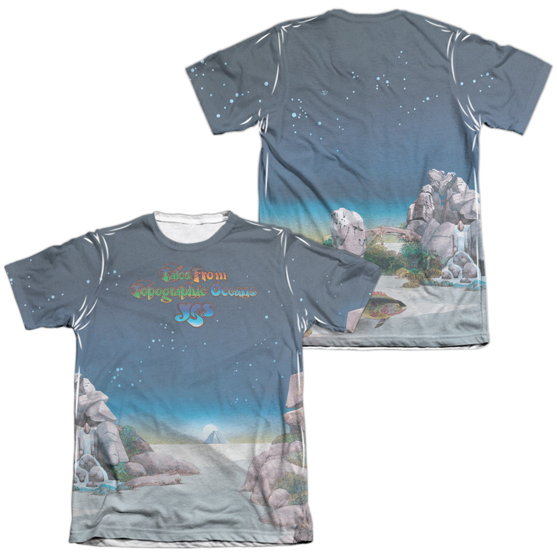 yes topographic oceans (frontback print) adult sublimated t shirt white 3371 kilkf