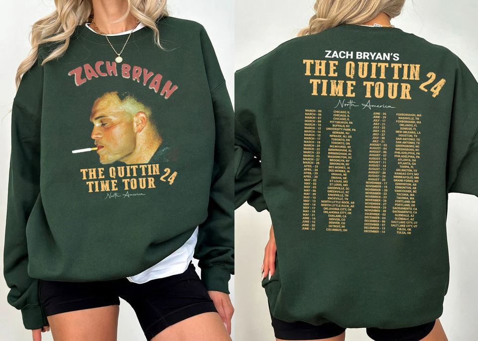 Zach 2024 Tour Shirt, The Quittin Time 2024 Tour Shirt,Graphic Bryan'S Sweatshirt