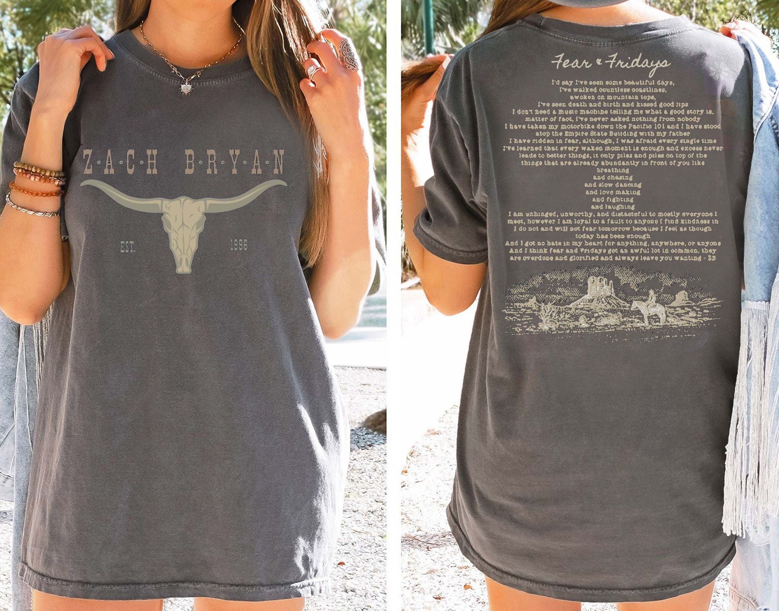 Zach Bryan Fear And Fridays Full Poem Romantic Saying T-Shirt Lovely