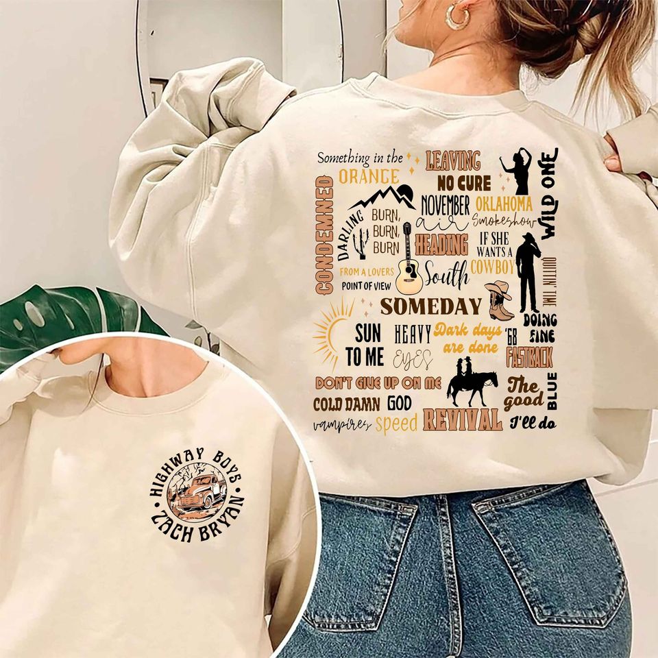 Zach Bryan Full Tracklist Sweatshirt, American Heartbreak Album Cover, Zach Bryan 90S Rap