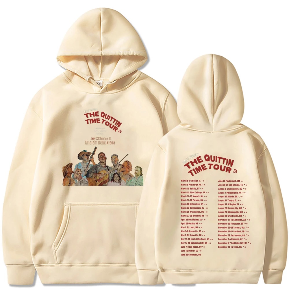 Zach Bryan The Quittin Time Tour 2024 Hoodie Winter Women Man Fashion Country Music Casual Streetwear Hiphop Tops